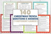 140 Christmas Trivia Questions in 7 Fun Themes [FREE Printables]